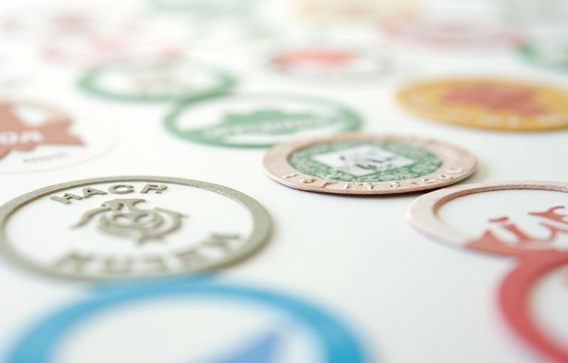 Close-up van diverse voedselveiligheids- en kwaliteitskeurmerken, waaronder HACCP en IFS, die onze strenge standaarden bevestigen.